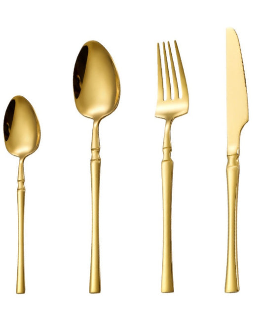 24 Piece Gold Cutlery Set 2