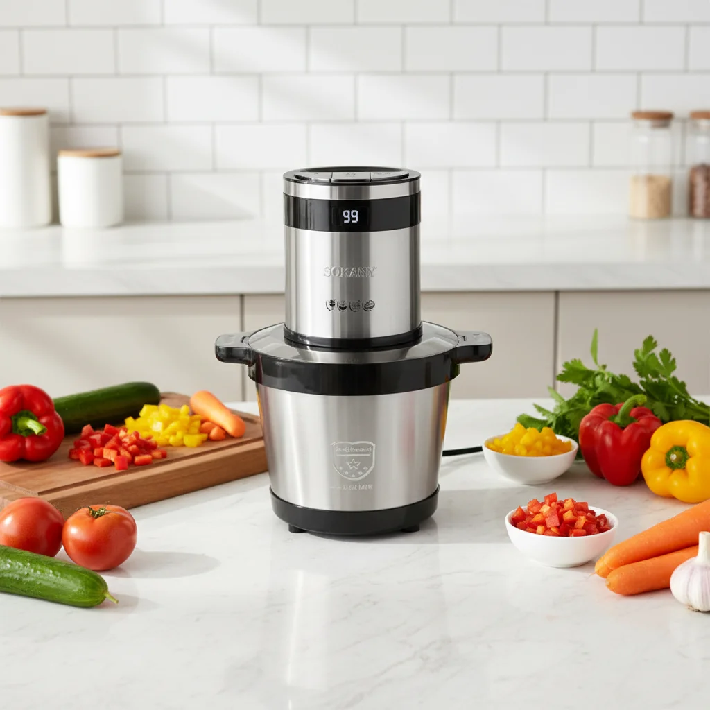 New 1,500 watts digital display 8L Sokany Electric Meat Grinder and Multipurpose food Processor with Sleek design. 6049