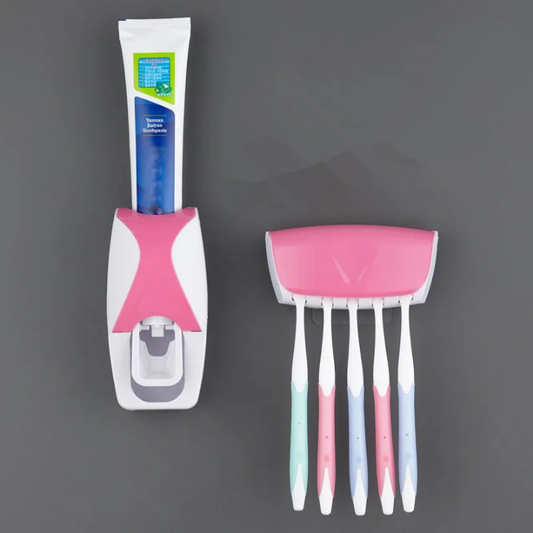 No Punch Wall Mounted Toothpaste Squeezer With  Toothbrush Holder