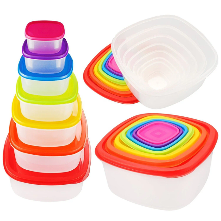 Rainbow Lids Fridge and Freezer bowls Set