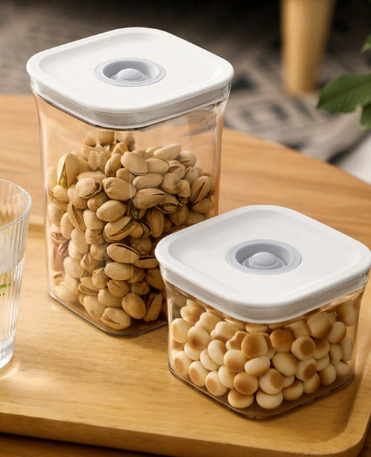 Square Acrylic Sealed Cereal Jar