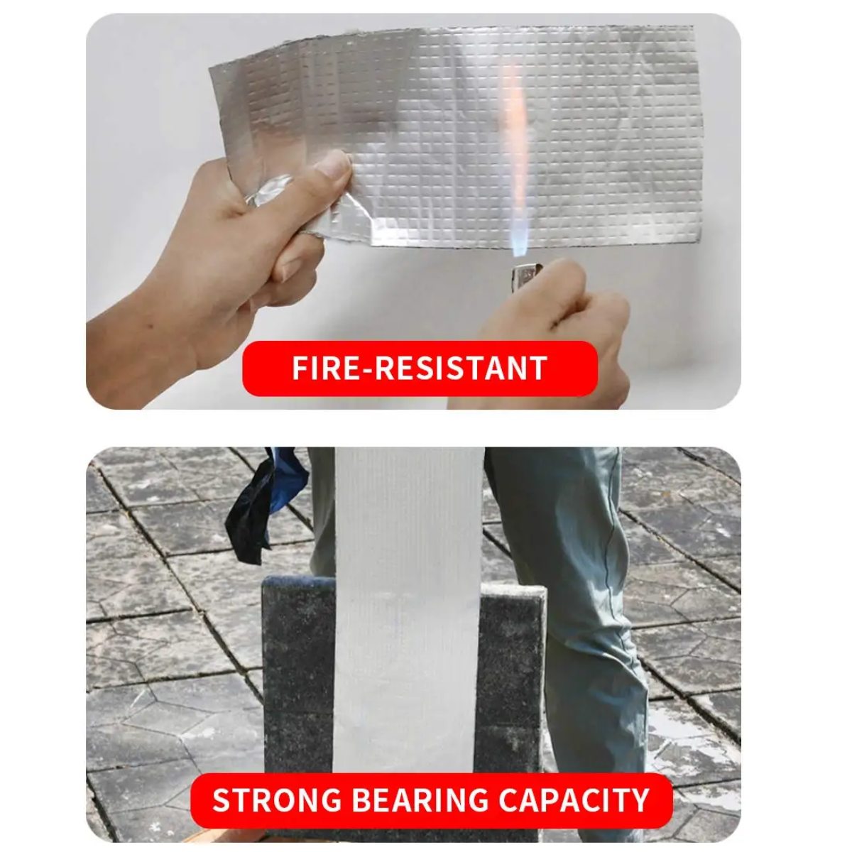 High performance water resistant aluminium tape. 10cm wide