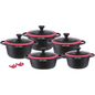 14 piece aluminium body with granite coating cookware set