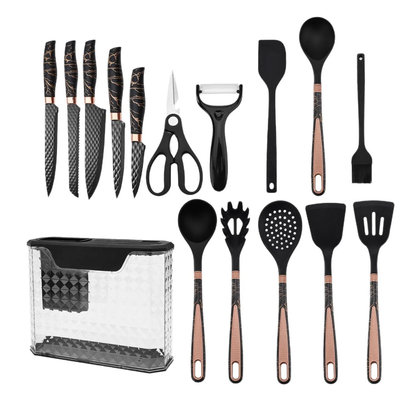 16 piece Silicone kitche  spoon and knife set