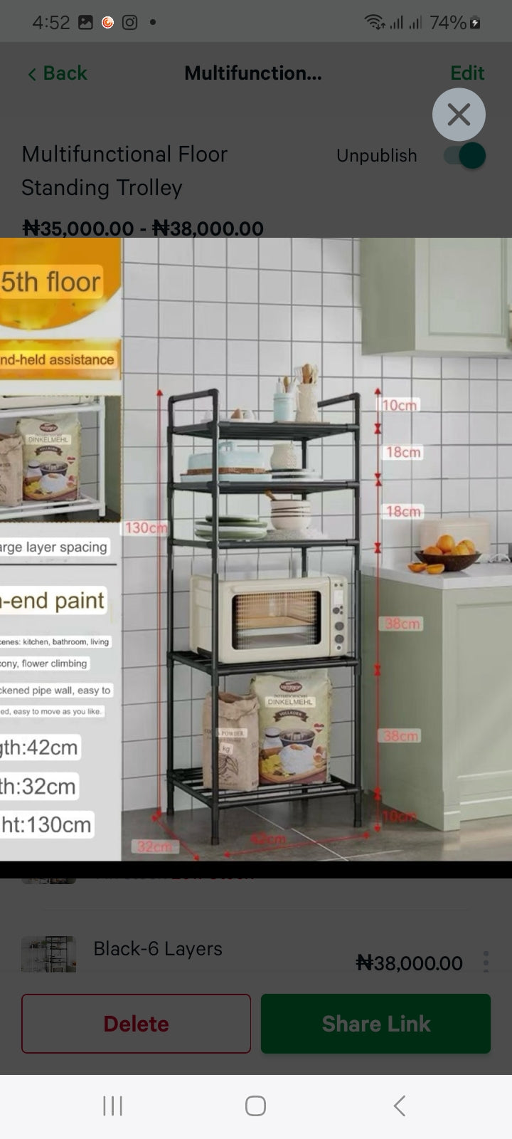 Multifunctional Floor Standing Trolley