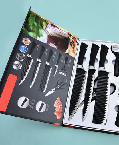 6 pieces coated steel knife set