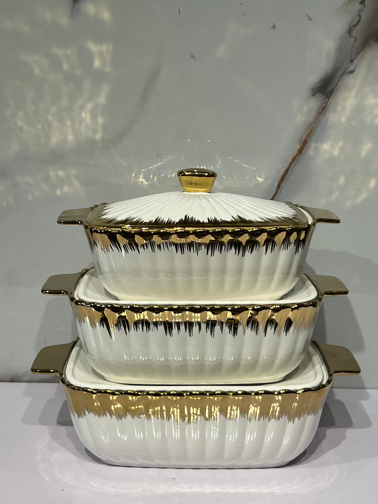 High-Quality Ceramic 3in1 serving dish AHS0080