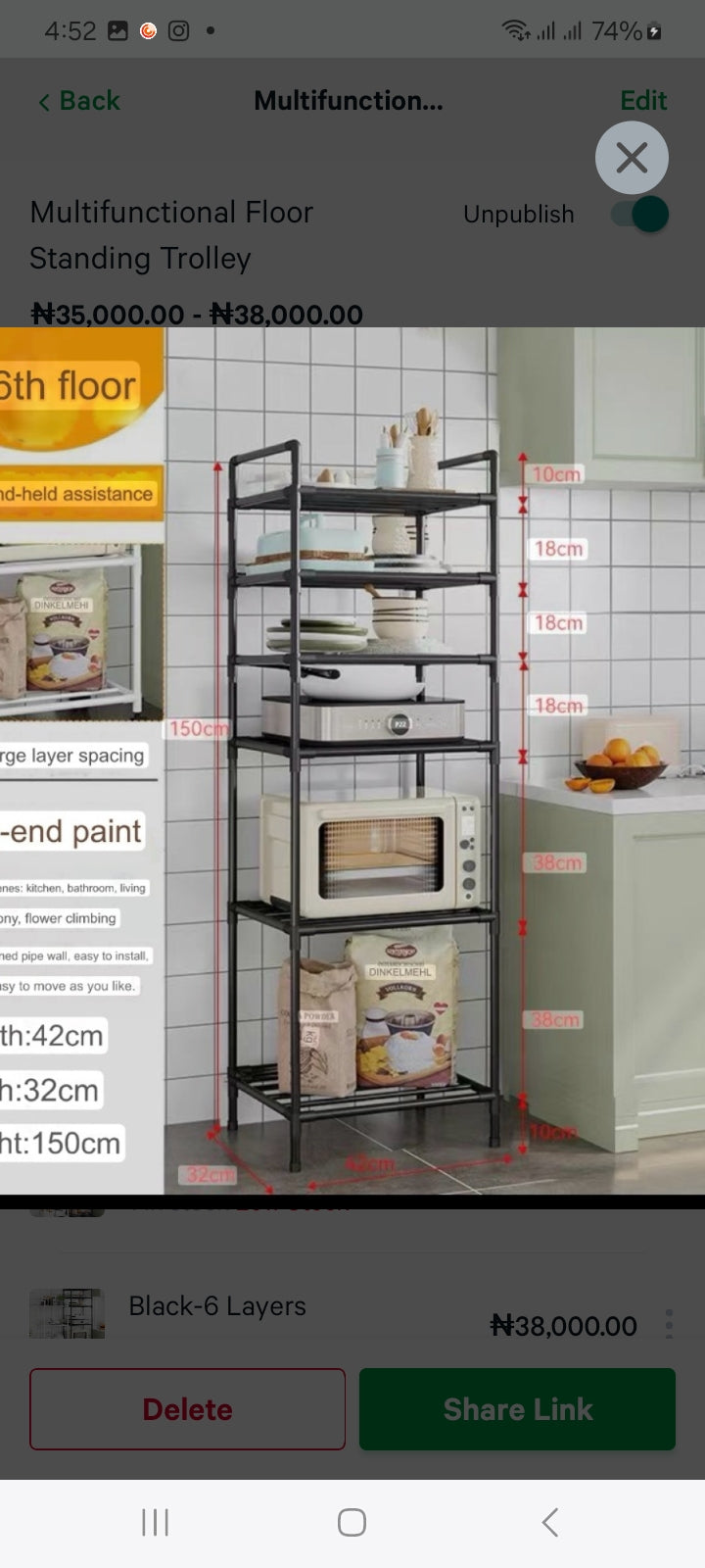 Multifunctional Floor Standing Trolley