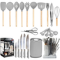 New design silicone spoons and knives set with chopping board