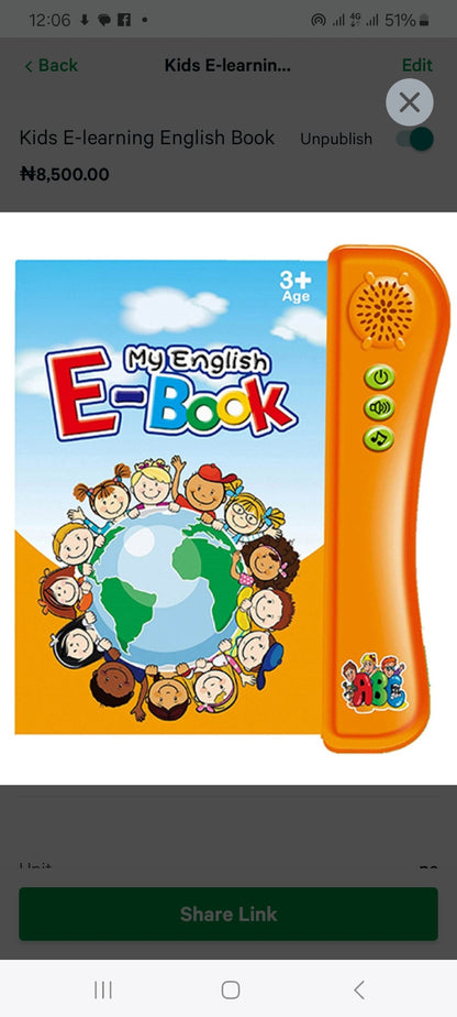 Kids E-learning English Book