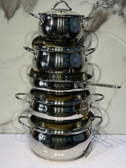9 piece stainless steel cookware set 160-1