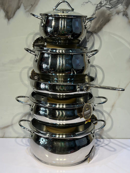 9 piece stainless steel cookware set 160-1