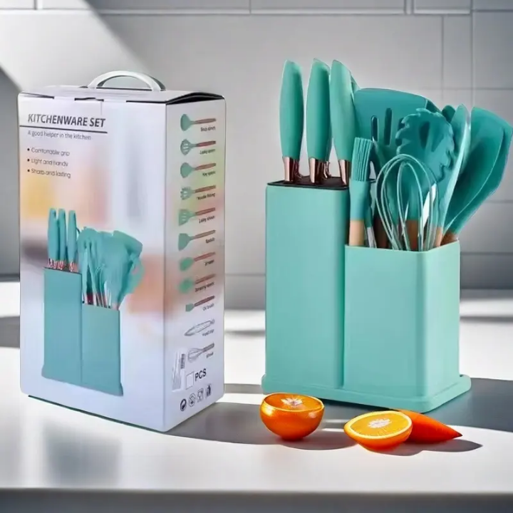 19 piece Silicone Spoon And Knife Set