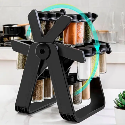 Counter top Multifunctional 18 jar spice rotating jars/rack