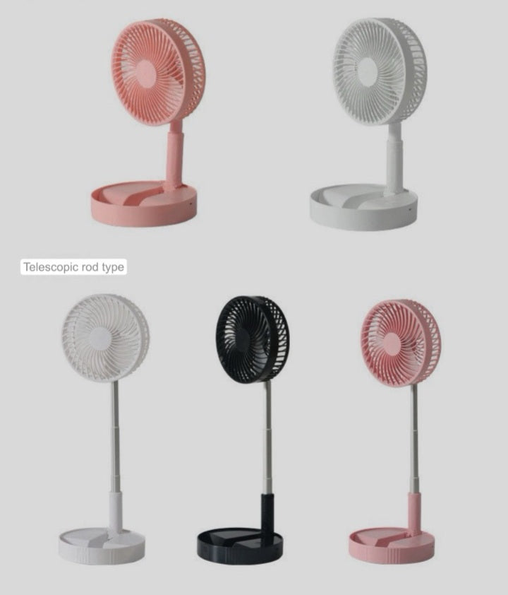 Foldable USB Chargeable  fan with Telescopic Rod