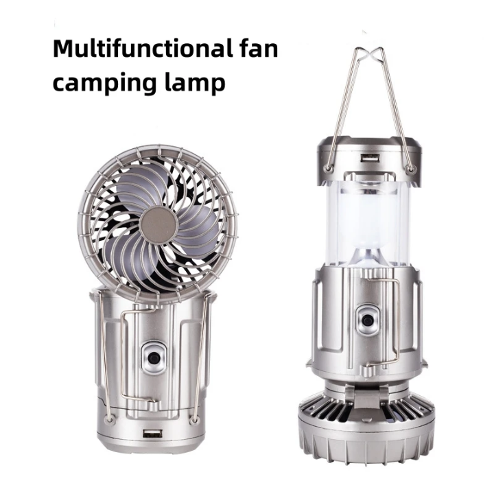 solar charging Camping Light with fan