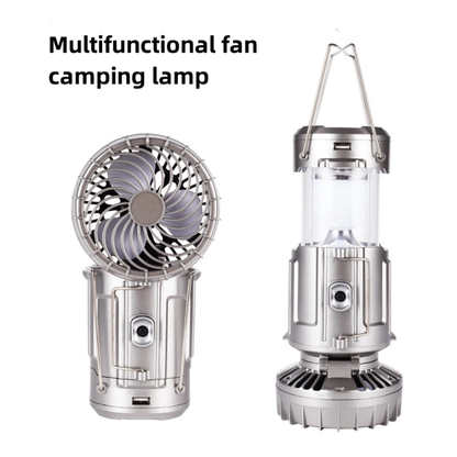solar charging Camping Light with fan