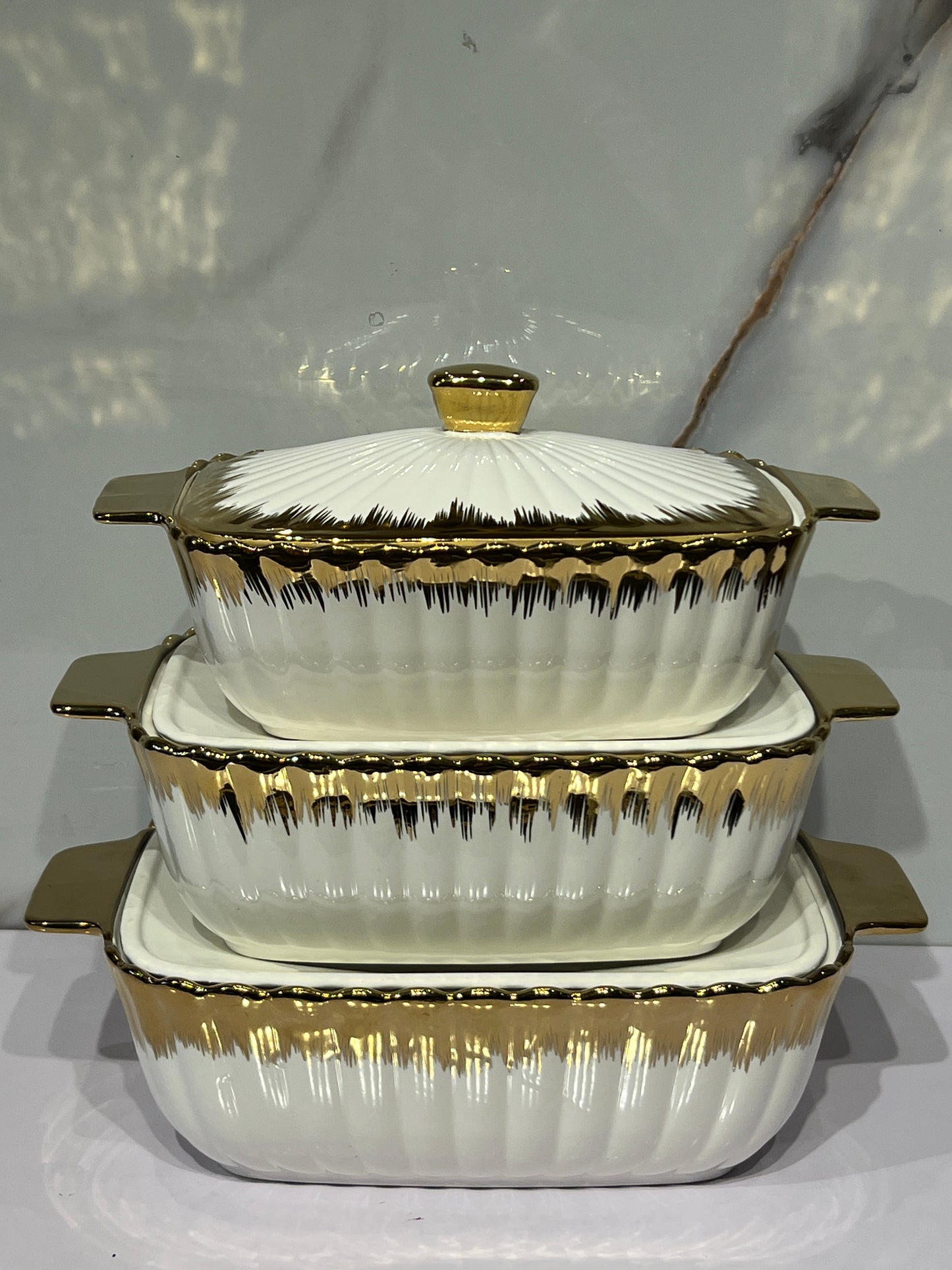 High-Quality Ceramic 3in1 serving dish AHS0080