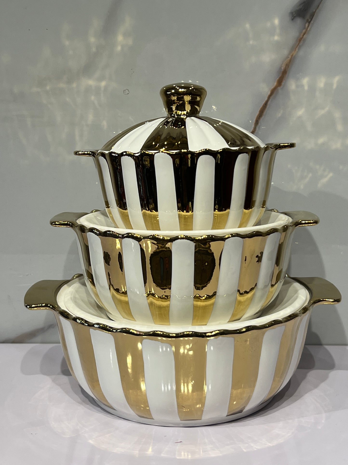 High-Quality 3in1 Ceramic Serving dish AHS230055