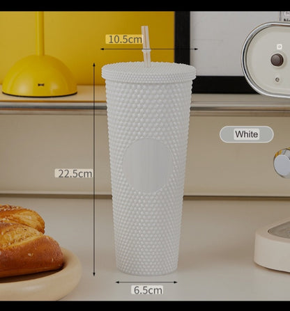 Double Layer Plastic Straw Cup