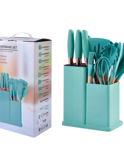 19 pcs Curved silicone spoon and knife set