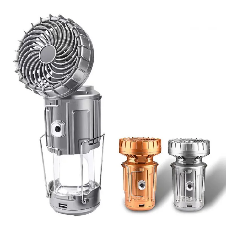 solar charging Camping Light with fan