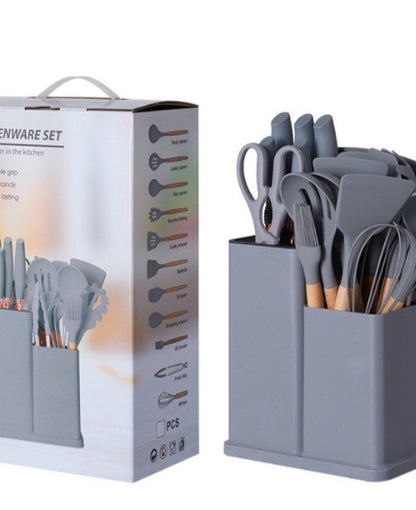 19 pcs Curved silicone spoon and knife set
