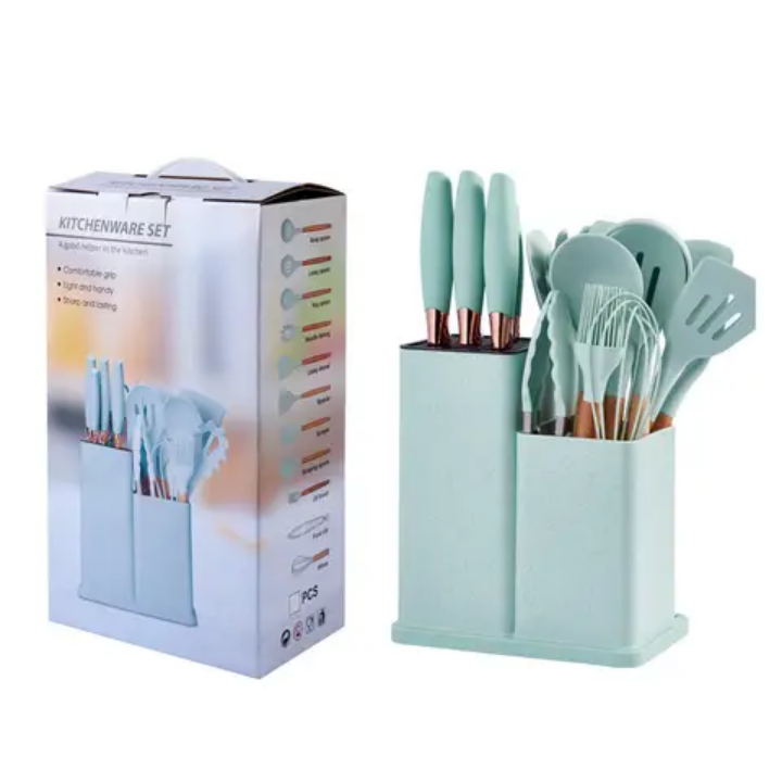 19 piece Silicone Spoon And Knife Set