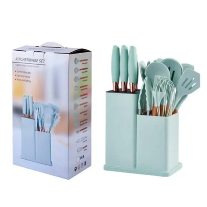 19 piece Silicone Spoon And Knife Set