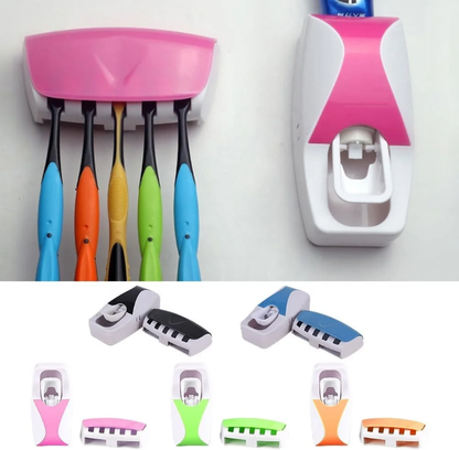 No Punch Wall Mounted Toothpaste Squeezer With  Toothbrush Holder
