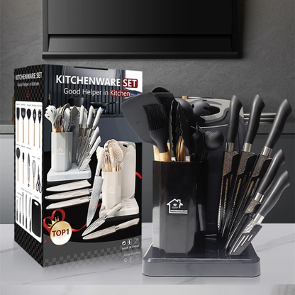 New design silicone spoons and knives set with chopping board