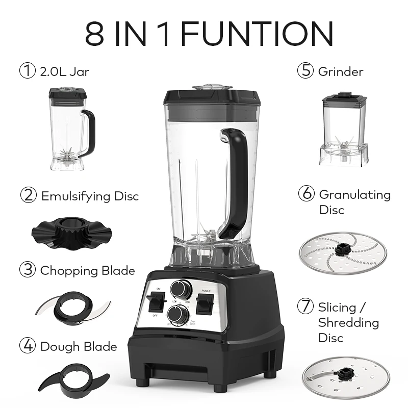 3 in 1 household blender and food processor set with 2L blender jar. 2000watts