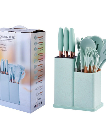 19 pcs Curved silicone spoon and knife set