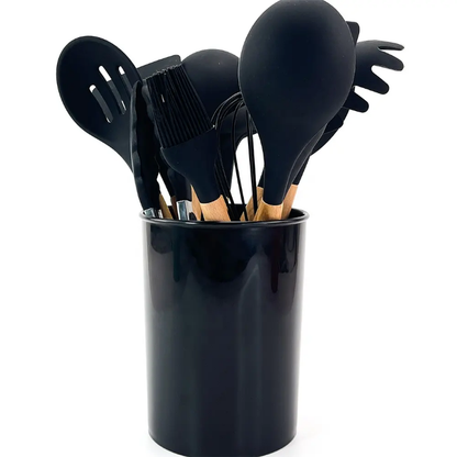 11 piece barrel style Silicone Cooking Spoon Set