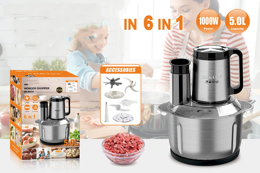 5L Sokany Electric multipurpose food processor with slicing and shredding disk. 1000 watts 0620