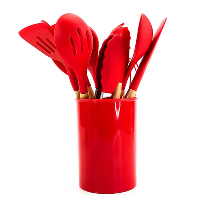 11 piece barrel style Silicone Cooking Spoon Set