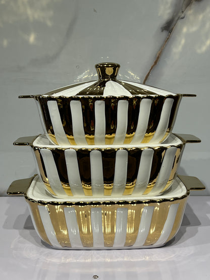 High-Quality Ceramic 3in1 serving dish AHS0051