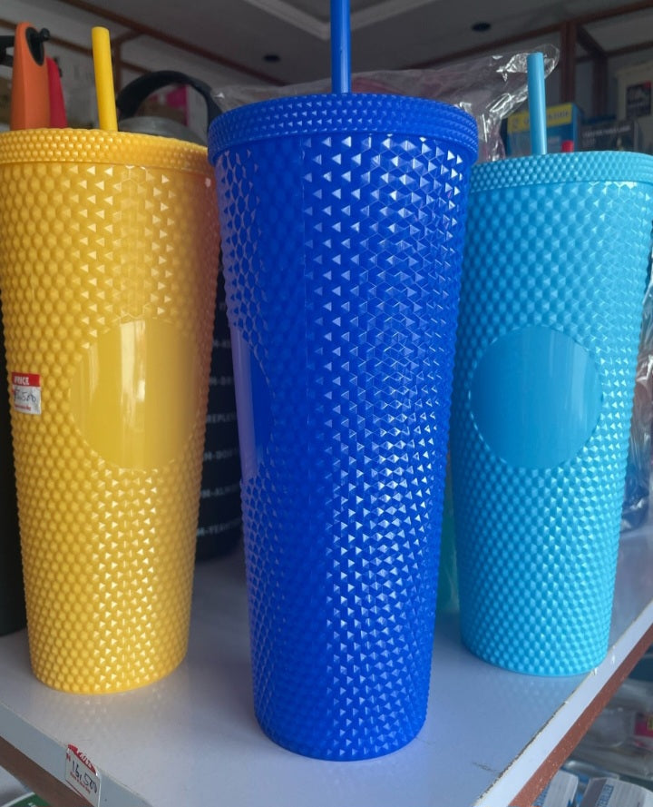 Double Layer Plastic Straw Cup