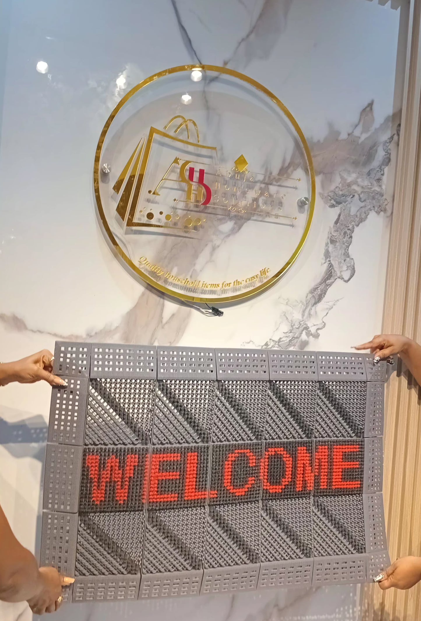 High quality Checkered welcome mat