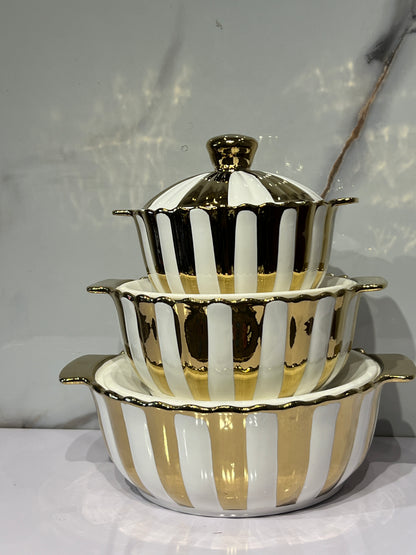 High-Quality 3in1 Ceramic Serving dish AHS230055