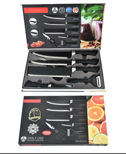 6 pieces coated steel knife set