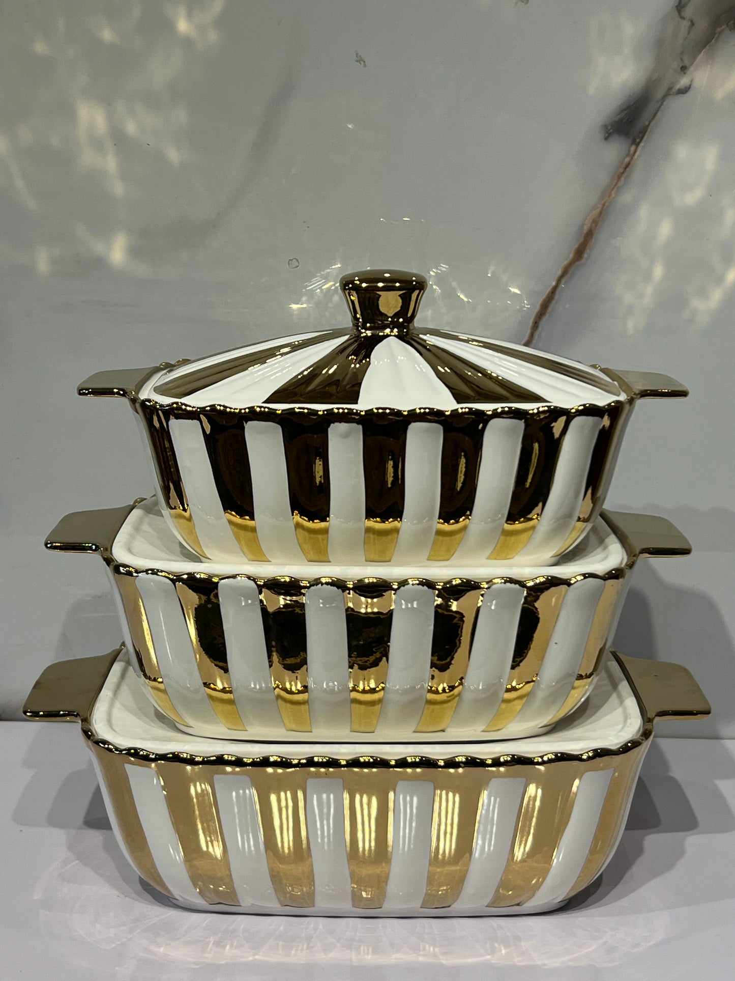 High-Quality Ceramic 3in1 serving dish AHS0051