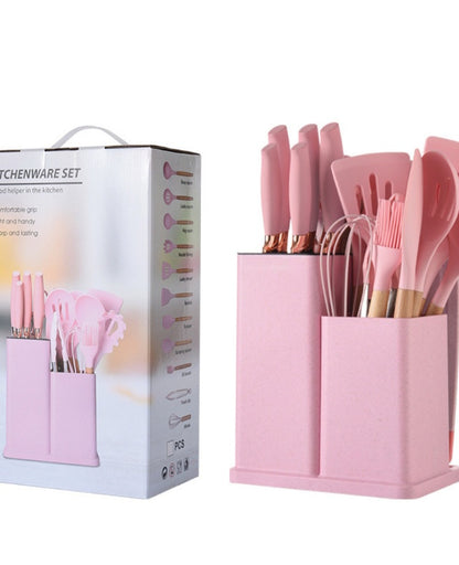 19 pcs Curved silicone spoon and knife set