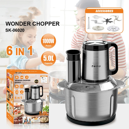 5L Sokany Electric multipurpose food processor with slicing and shredding disk. 1000 watts 0620
