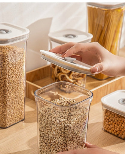Square Acrylic Sealed Cereal Jar
