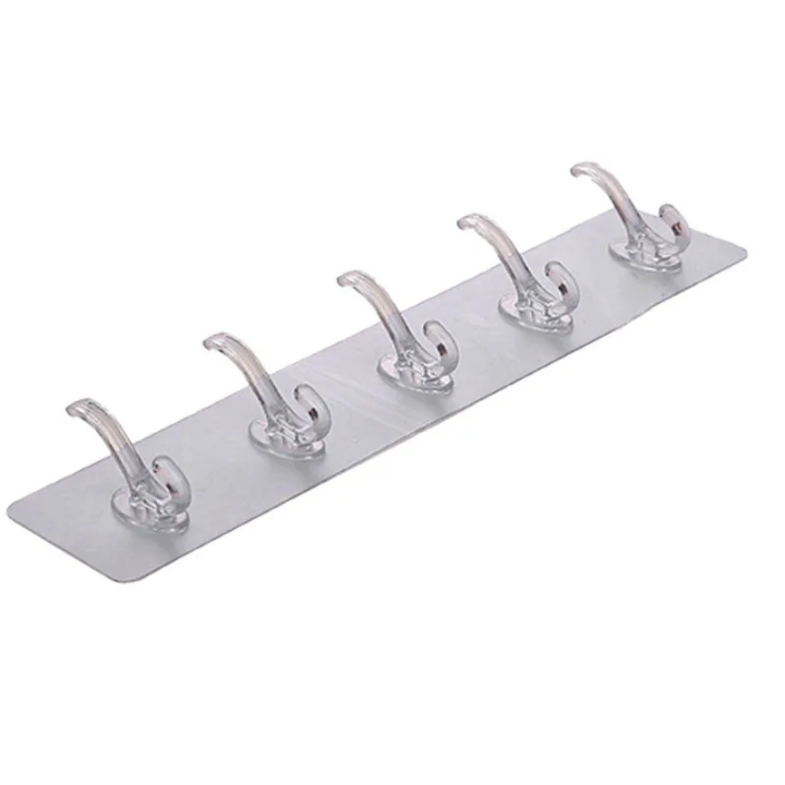 Punch free adhessive 6 row strip hook