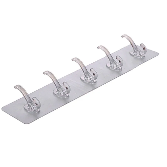 Punch free adhessive 6 row strip hook