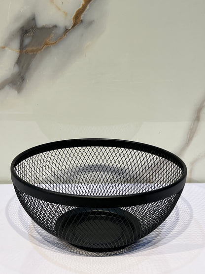 Round black Mesh fruit basket
